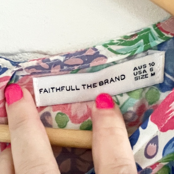 Fauthfull the Brand Emelia Midi Dress Jemima Coquette Cottagecore Boho Bows Sz M - Picture 9 of 16